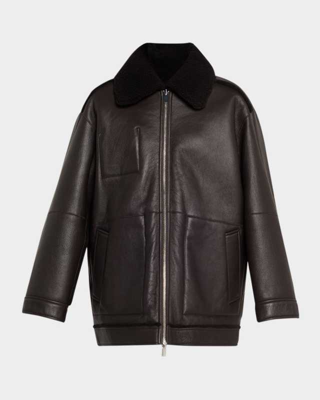 Reversible Shearling Cocoon Coat